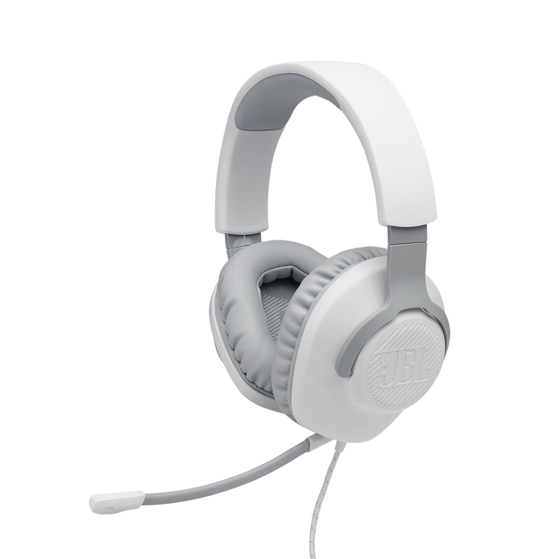 JBL Quantum 100 - White - Wired over-ear gaming headset with flip-up mic - Detailshot 1 image number null